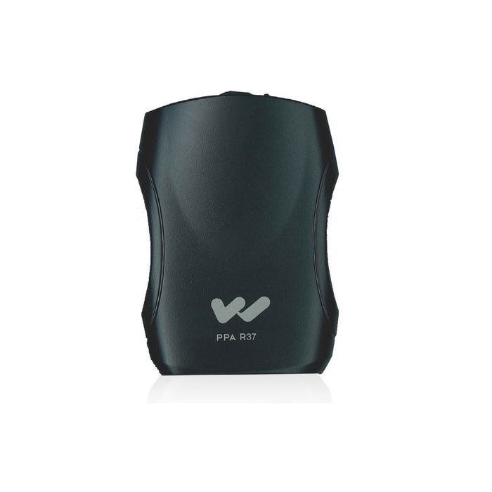 Williams Sound PFM PRO Personal FM Listening System PPA R37 receiver.  The listener will carry this receiver and use earbuds, a headset or a t-coil neckloop to hear the sound transmitted from the speaker.