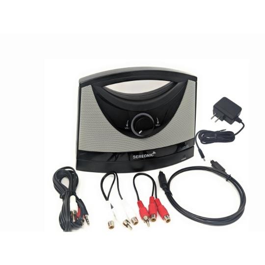 Serene Innovations Sereonic TV Soundbox - Wireless TV Speaker with Optical & Analog Connectivity BT200 with all accessory cables for connecting to your television.