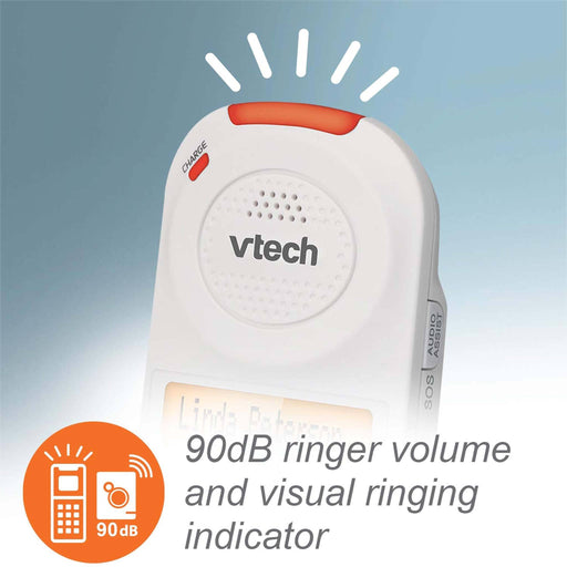 Vtech SN5147 Amplified Corded/Cordless Phone with Answering System, Big Buttons, Extra-Loud Ringer & Smart Call Blocker 90dB Ringer Volume and Visual Ringing Indicator