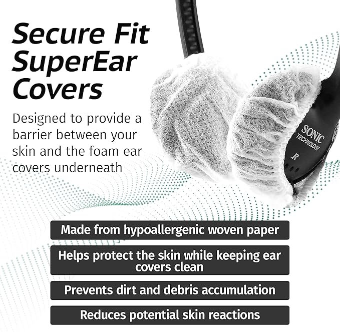 Sanitary Ear Pad Covers for Headphones EPC100 Box of 100 Personal Sound Amplifier 