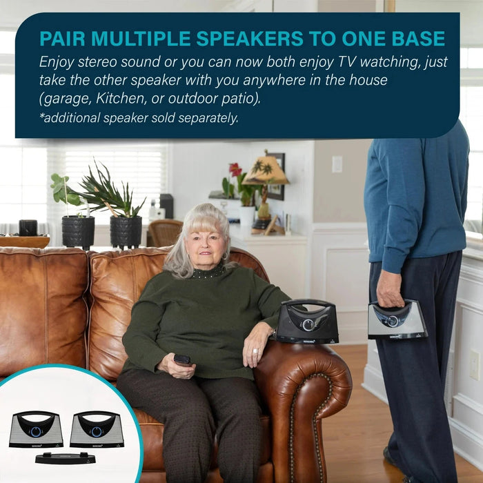 Serene Innovations Sereonic TV Soundbox - Wireless TV Speaker with Optical & Analog Connectivity BT200PRO TV Replacement Speakers 