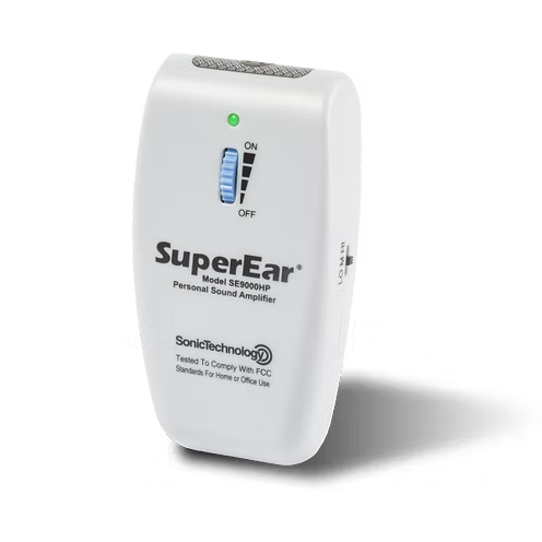 SuperEar® Model SE900HP Deluxe Rechargeable Sound Amplifier with 3 Frequency Tone Selection by Sonic Technology Personal Amplifier