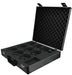 TriHear LiberMore Hearing Amplifier system comes with a black foam lined protective case, shown on a white background. 