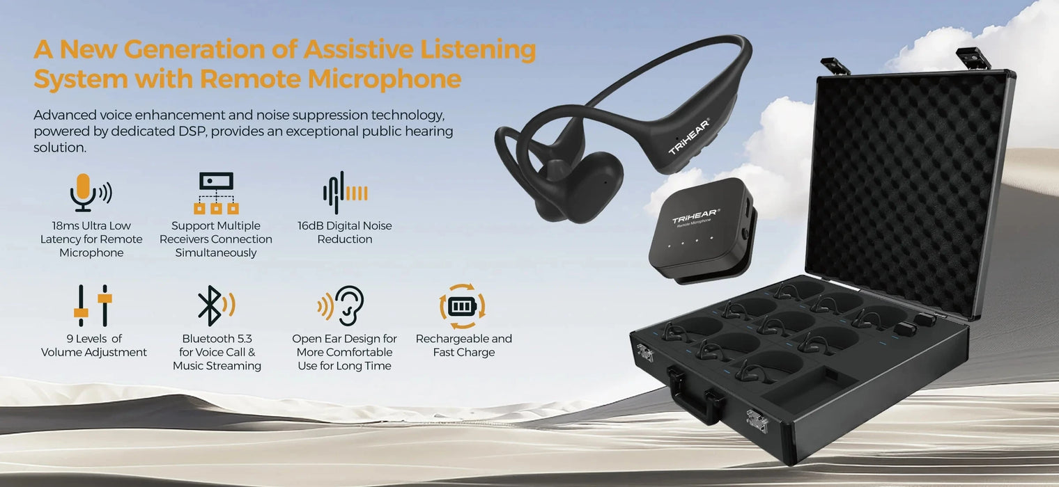 TriHear LiberMore Hearing Amplifer System with Remote Microphone Audio Amplifiers 
