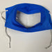 A view inside the Blue Fabric Mask with Clear Window and Drawstring Ear Loops Mask on a white background. 