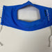Blue Fabric Mask with Clear Window and Drawstring Ear Loops Mask on a white background. 