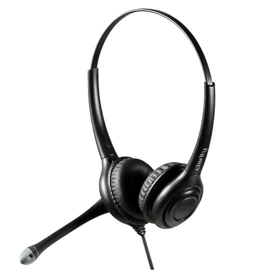 Black Clarity AH300 Amplified USB Headphones with padded ear piece and microphone. 