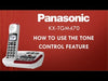 Video explaining how to use the tine control feature of the KX-TGM470 Panasonic Cordless phone.
