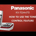 Video explaining how to use the tine control feature of the KX-TGM470 Panasonic Cordless phone.