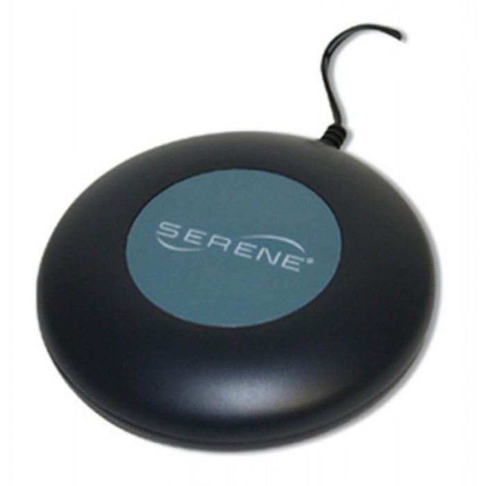 Serene Innovations Bed Shaker with Pin Jack BS-100.  Disk is placed under the mattress of a bed or under a cushion of furniture to alert the user. Works with the Serene Land Line Phones or Cell Phone RF200 Phone Signaler.