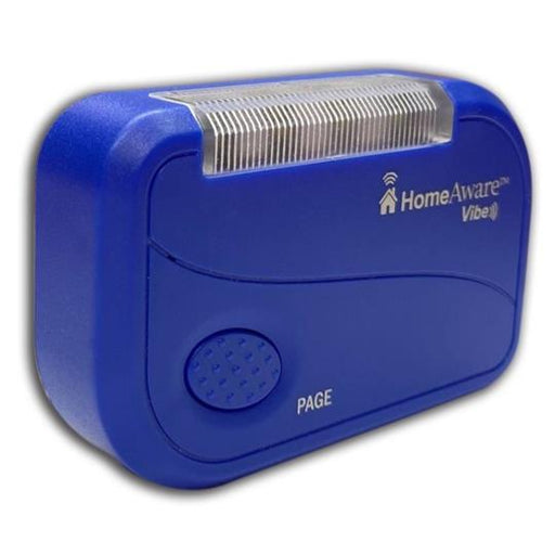 Sonic Alert HomeAware Vibe - HA360VB2-1 pager.  The device vibrates , flashed different colour lights and has an audible beeping to notify of different alerts in your home.
