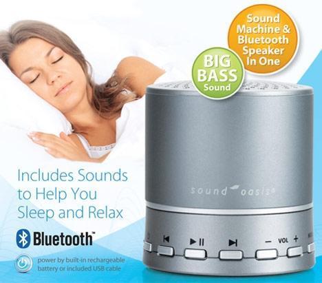 Sound Oasis Bluetooth Sleep Speaker.  Tinnitus Sound Therapy System BST-100 with ten built in sounds or stream from your Bluetooth phone. 
