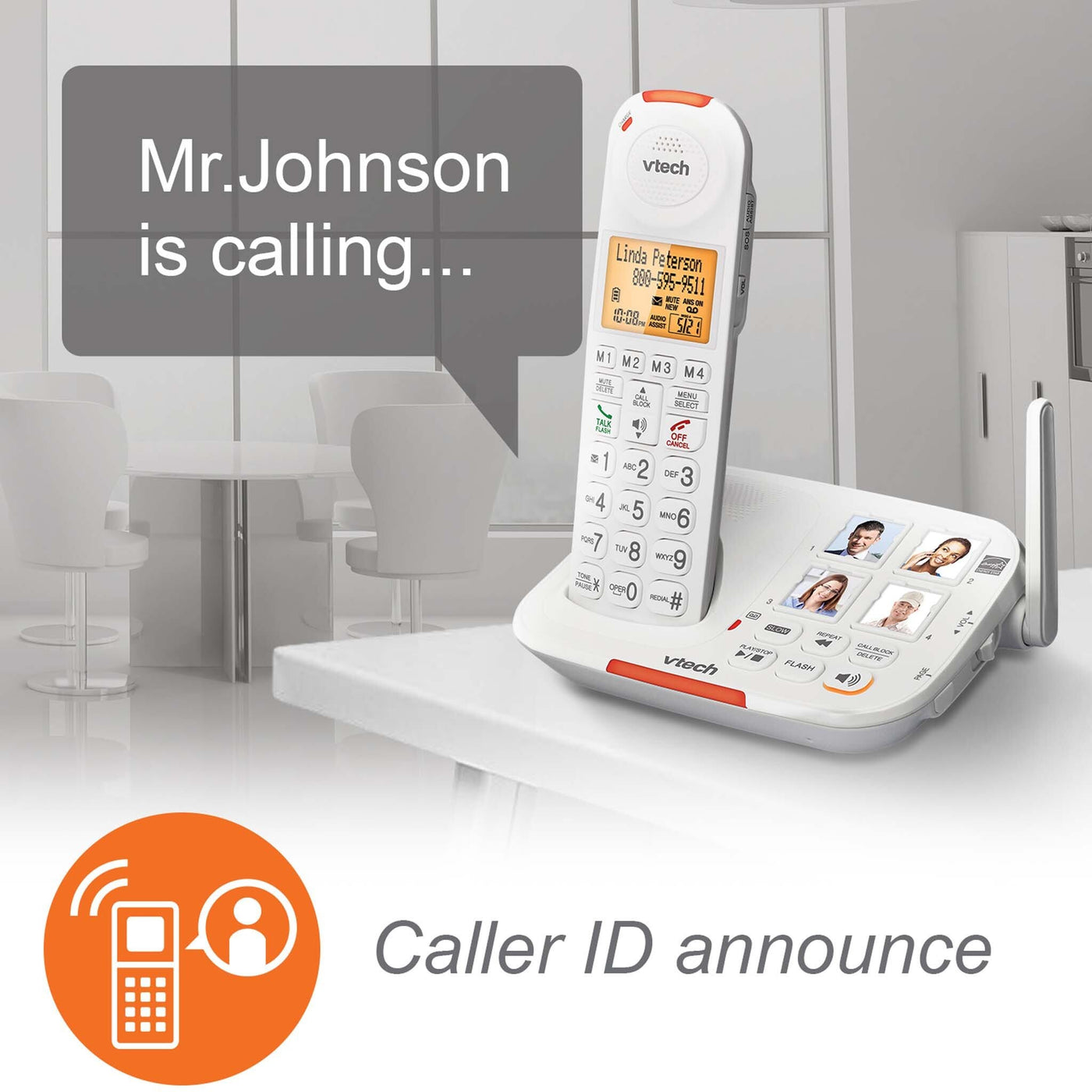 Vtech SN5127 Amplified Cordless Phone with Answering System — Deaf ...